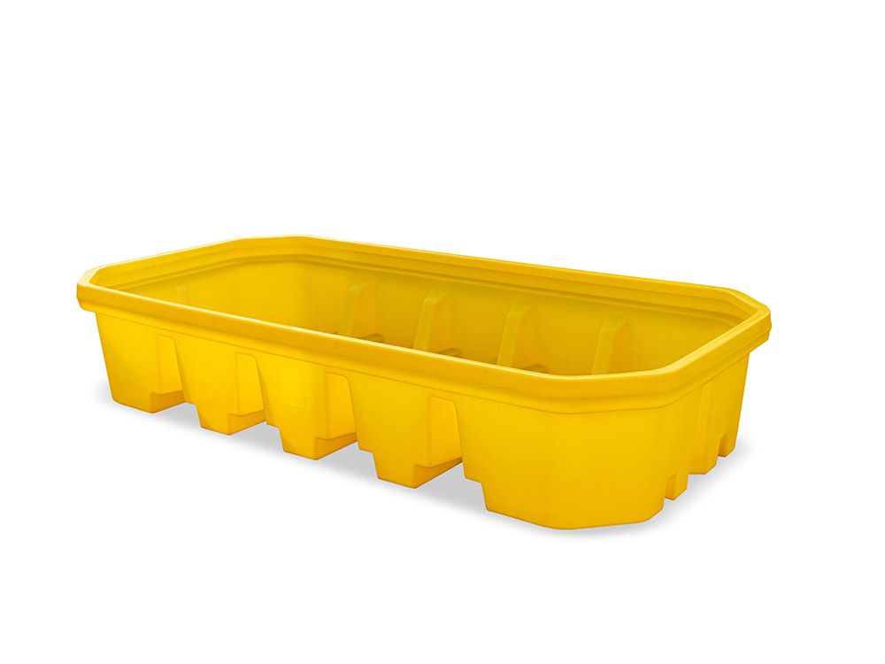 Bac de rétention en PEHD pour rayonnages - Travées de 2700 mm - Capacité 1100L - Réf. BRPJ 2CSCR-2665_1