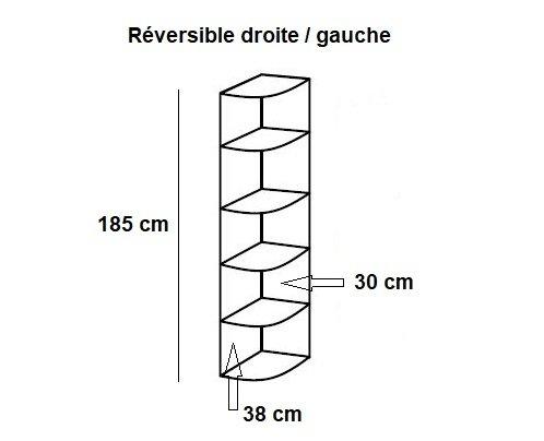 Colonne étagères terminal LUND blanc mat - 4 étagères, 5 cases de rangement - L30 x H185 x P38 cm_1