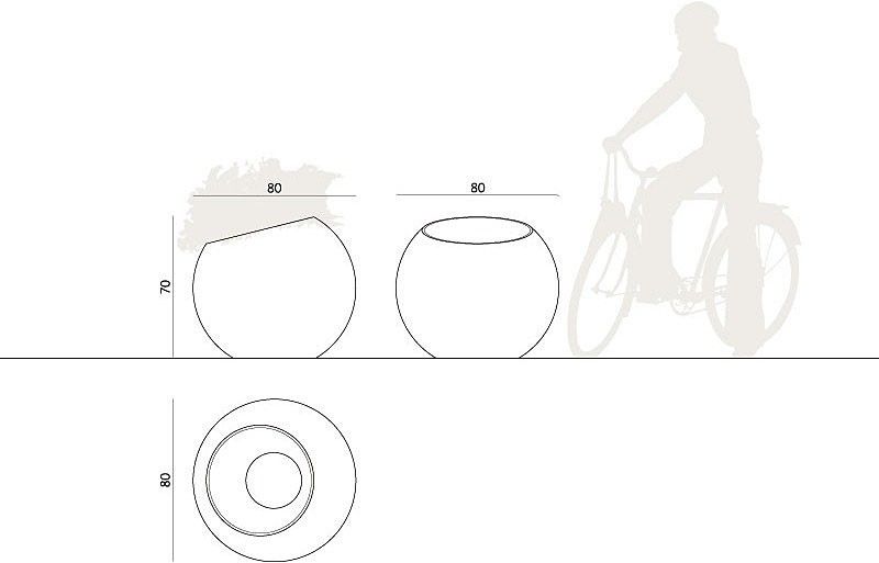 Sferis 133138 - Jardinières en béton sablé ou peint - Komserwis - Hauteur : 70 cm_1