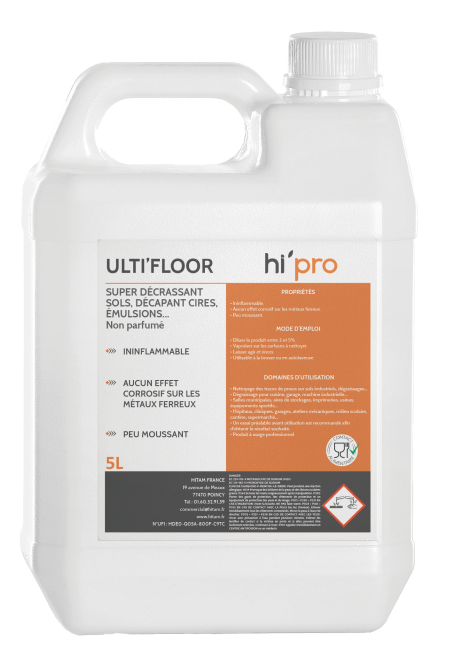 Ultifloor super decrassant decapant cires, emulsions contact alimentaire ph13.6 bidon de 5l_1