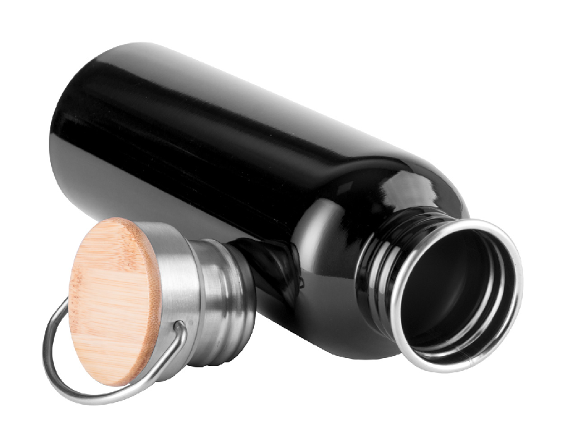 Gourde de sport en acier inoxydable - 750 ml - bouchon en bambou - livrée dans une boîte cadeau_1