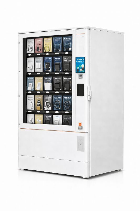 Distributeurs automatiques d'accessoires de recharge intelligents - Vente autonome de câbles, batteries et adaptateurs_1