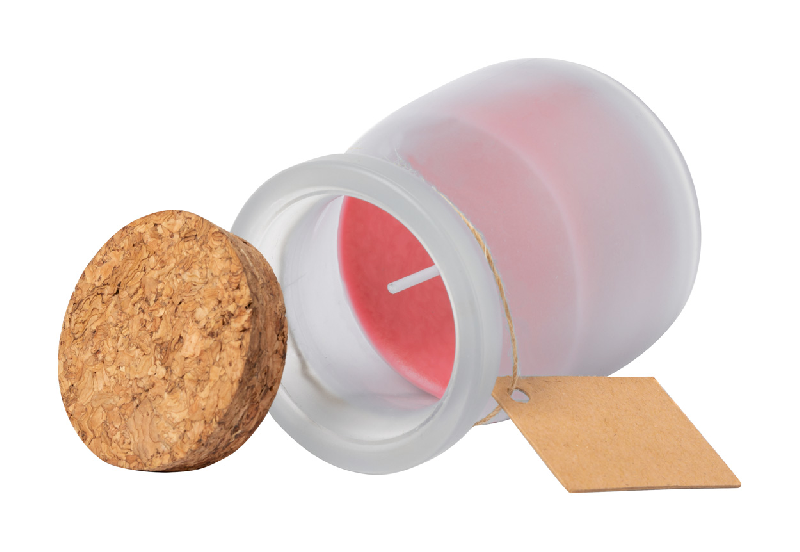 Bougie parfumée - Pot en verre - Parfum fraise - Rouge - 146g_1