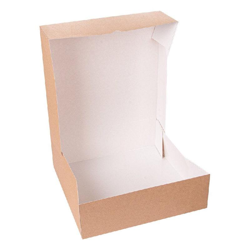 Boîte pâtissière The Pack carton ondulé nano micro naturel 32x32x10cm - par 50_1