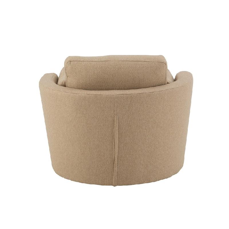 Fauteuil pivotant Kodina beige - Confort et élégance avec revêtement en tissu soyeux_1