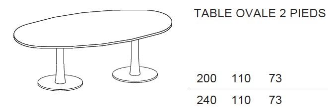 Table de réunion ovale Meeting - Quadrifoglio. - Argent Ral 9006, 200, Blanc_1