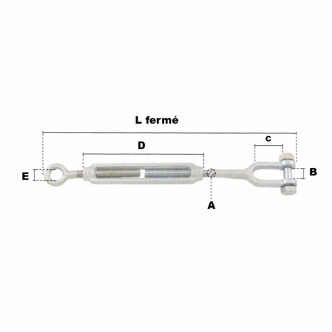 Tendeur d'arrimage à cage - sécurité levage - SLT 2 AC 1150 - anneau et chape_1