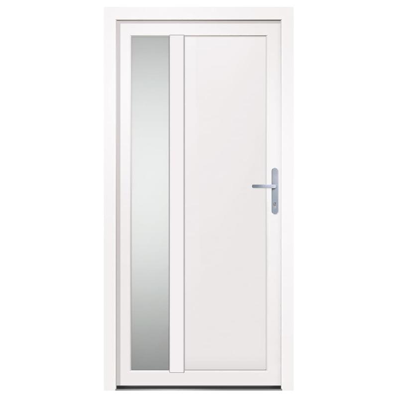 Vidaxl porte d'entrée blanc 98x200 cm pvc 3157097_1