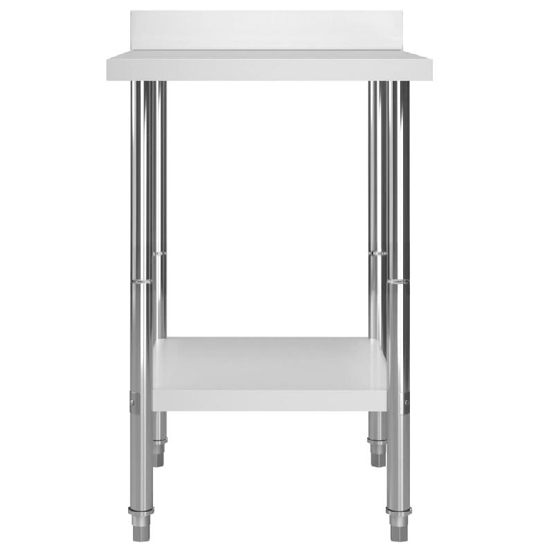 Vidaxl table de travail de cuisine avec dosseret 60x60x93 cm inox 51185_1