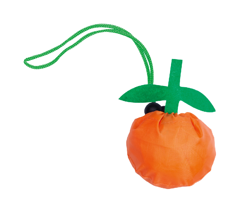Sac shopping pliable - Forme de fruit - Polyester 190T - Couleur orange - Poids 22g_1