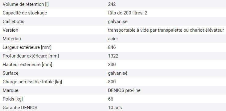 218994W - Bac de rétention galvanisé pour 2 fûts de 200L - étanche et certifié_1