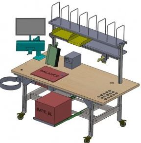 Poste d'emballage ergonomique avec balance intégrée - Neolution - Charge maxi 240 kg - Plateaux personnalisables_1