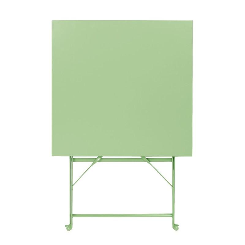 Table de terrasse carrée pliante en acier vert clair 600 mm | Bolero - FT271_1