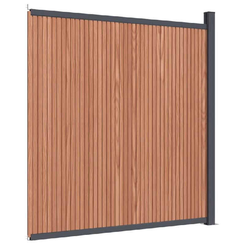 Vidaxl panneau de clôture marron 173x186 cm wpc 4003982_1