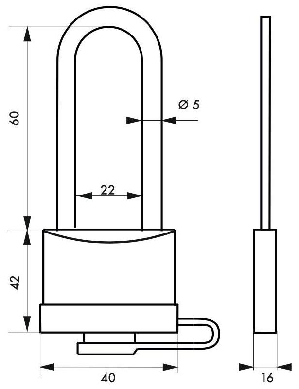 Cadenas à clé 40 mm Thirard - corps laiton monobloc, anse inox avec bumper Ø 5 - résistant à la corrosion_1