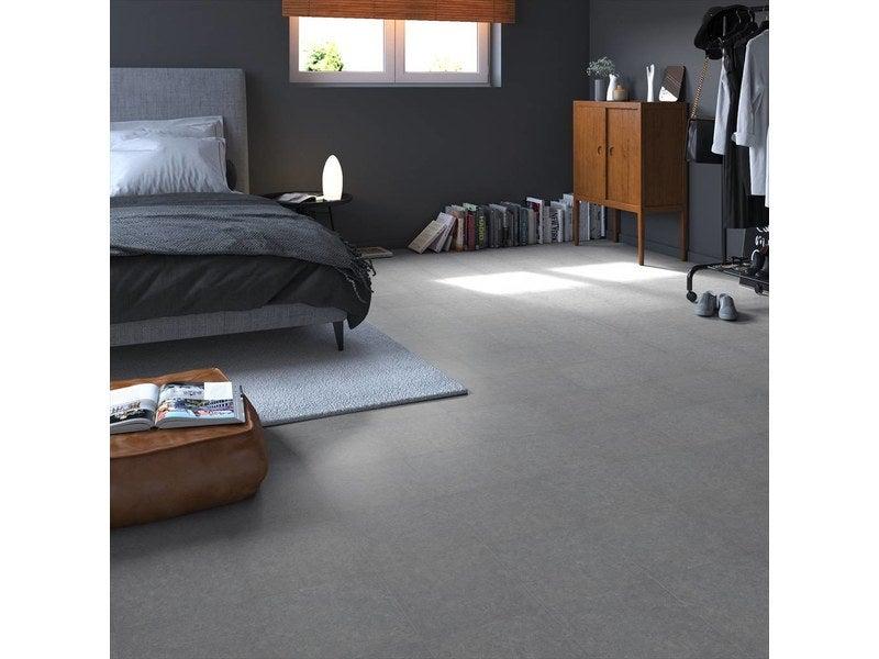 Dalle PVC adhésive Kamet gris - effet béton structuré - 30,48x30,48 cm - épaisseur 1,2 mm_1