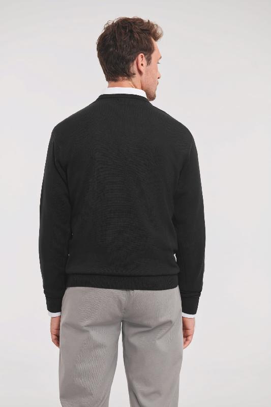 Pullover homme col V classique - Russell - Réf: RU710M - 50% coton / 50% polyacrylique - Plusieurs tailles et couleurs disponibles_1