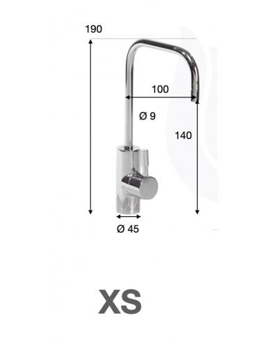 Robinet 1 voie extra small - XS B METAL FREE - brillant - tube 1/4 - pression max 10 bar_1