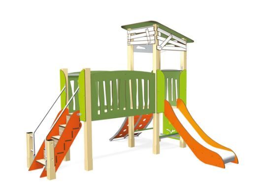 3714 - Ma cabane passerelle Transalp - structure pour aire de jeux avec tour H 0.90, toboggan et passerelle_1