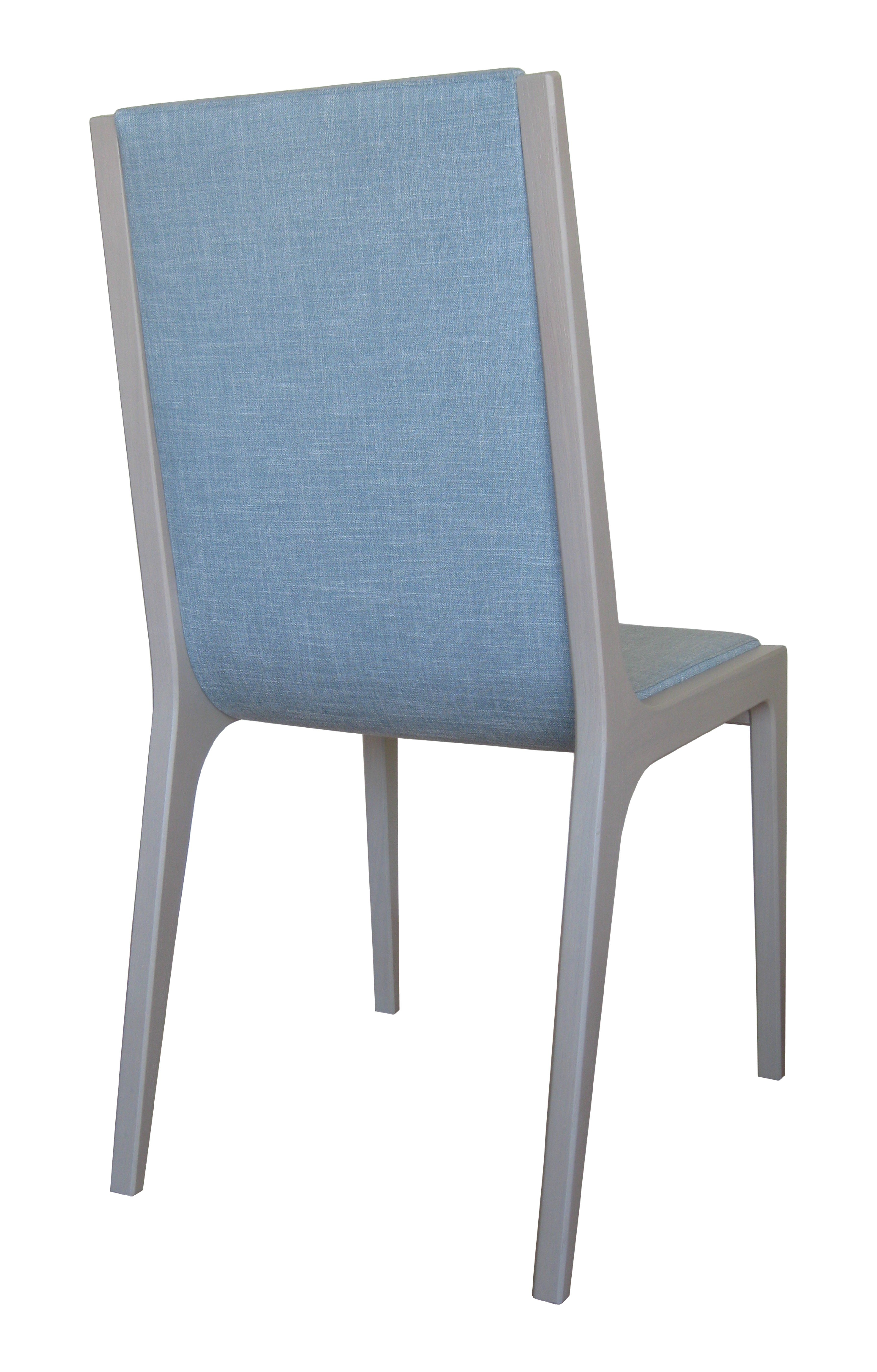 Lot de 2 chaises Seven en chêne massif - gris et bleu - design en bois massif - fabrication 100% française_1