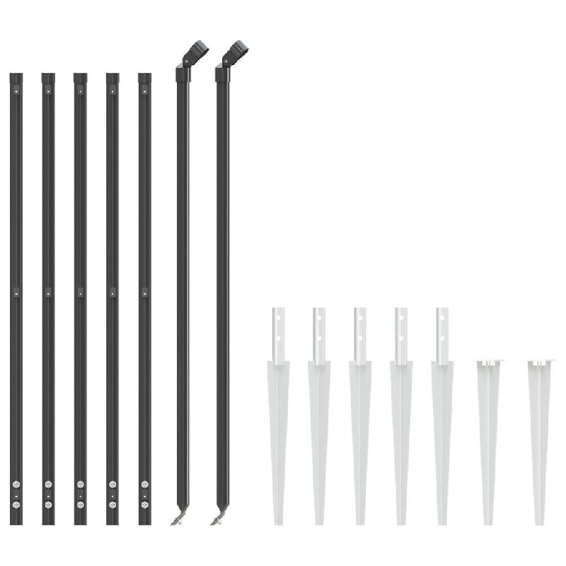 Vidaxl clôture à mailles losangées avec ancrage anthracite 1x10 m 153969_1