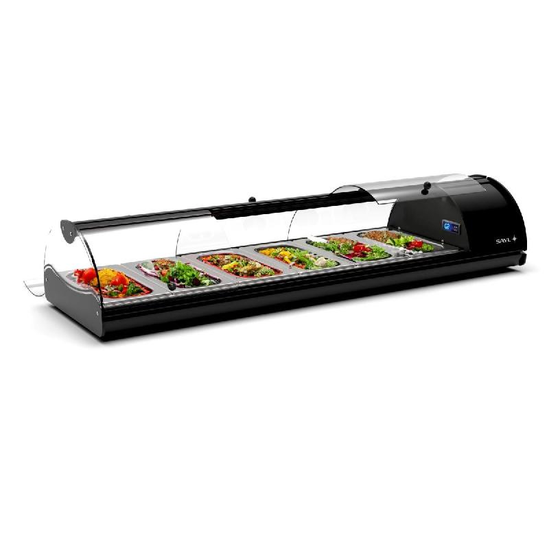 Vitrine réfrigérée SELF-SERVICE - 6 bacs GN 1/3 - 1320 mm | Sayl Barcelona - avec 6 bacs GN 1/3_1