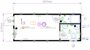 Bâtiment modulaire mixte bureau - sanitaire 15 m²_1