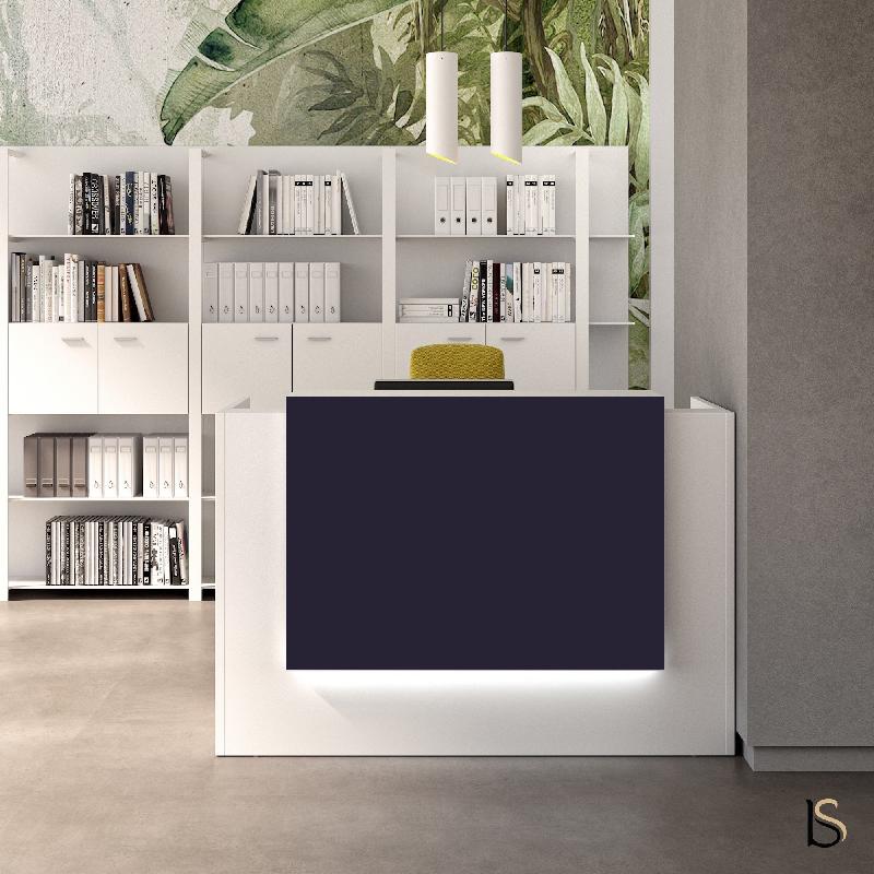 Bureau réception Z2 - Officity - 166, Blanc, Bleu Saphir R5003_0