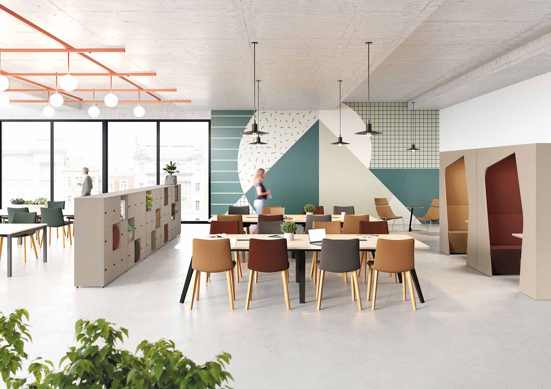 Casier 5 portes simples et 4 cases vides - CUBIK - Structure mélaminée double face en bois durable_1