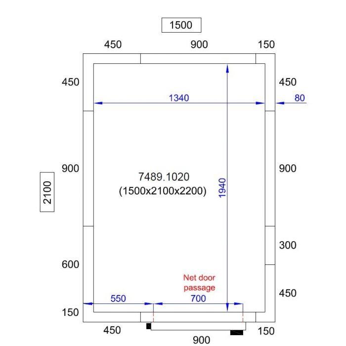 Chambre froide négative 1500X2100X2200 - 80mm Pro Line Combisteel_1