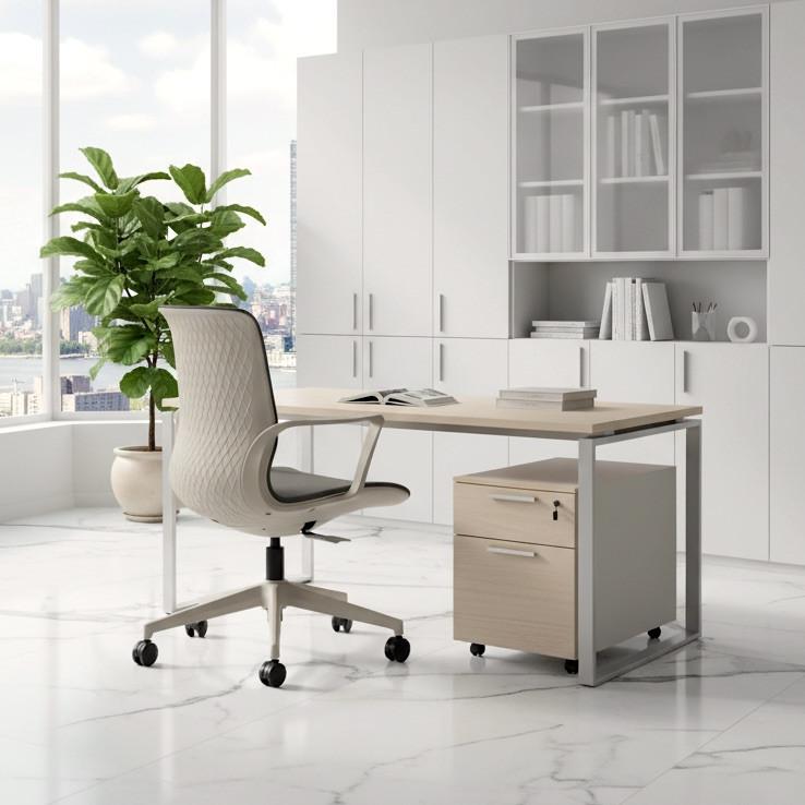 Fauteuil de Bureau Izao : Design Contemporain et Ergonomie Intuitive - River gris_1