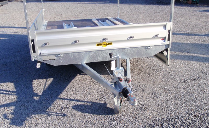 Remorque plateau Humbaur HT 303121 - 2 essieux, roues dessous, ridelles alu, 3000 kg PTAC_1