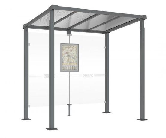 Abri Milan - Deux longueurs 2500 ou 5000 mm - Toiture en polycarbonate alvéolaire - Bardage en verre Sécurit® 8 mm_1
