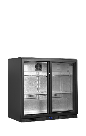 Arrière - bar 2 portes vitrées coulissantes et 4 clayettes chromées - 188 L | Tefcold - BA21S_1