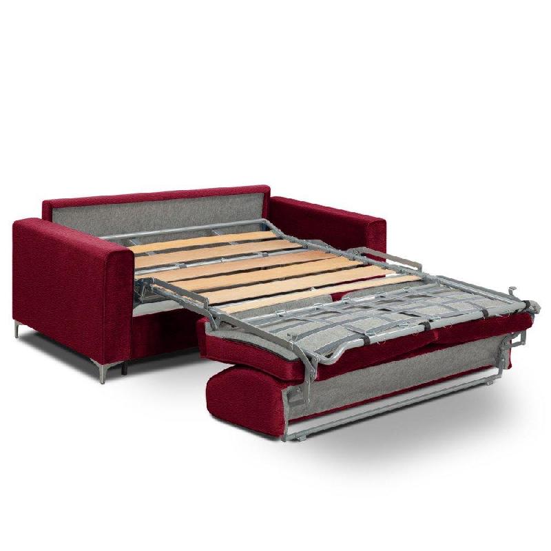 Canapé convertible express Jackson 160cm - sommier à lattes, tête de lit intégrée, matelas 16 cm, revêtement polyuréthane rouge_1