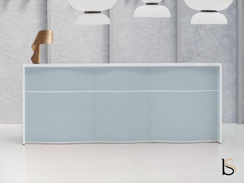 Comptoir d'accueil 3 personnes WAVE - MDD - 253, Bleu mat_1