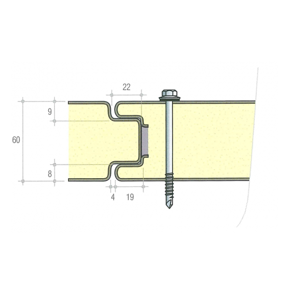 Panneau sandwich de bardage blanc - isolation intérieure et extérieure - épaisseur 40 mm - 2,5 m - mousse polyuréthane_1