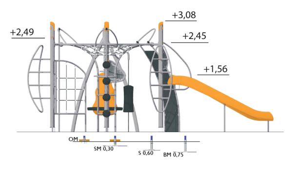 Structure multi-jeux 5 à 12 ans - Agito Vox gris 8002203 - Hags - Fondation à enterrer_1