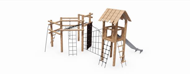 Structure multifonctions en robinier Kimalia - 8045587 - Hags - pour enfants de 5 à 12 ans - dimensions 8400x6800x3780 mm_1