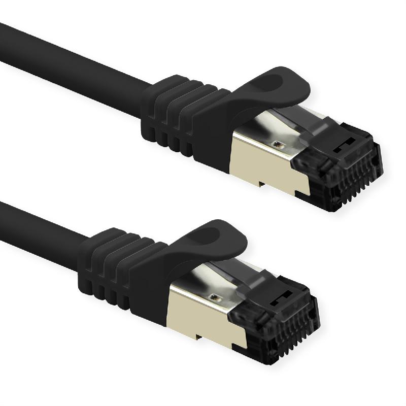 VALUE Cordon S/FTP (PiMF) Cat.8 (Classe I), fils tressés, LSOH, noir, 1 m_1