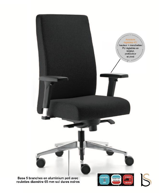 Fauteuil Manager en tissu Bost - Sokoa - Noir, Oui_1