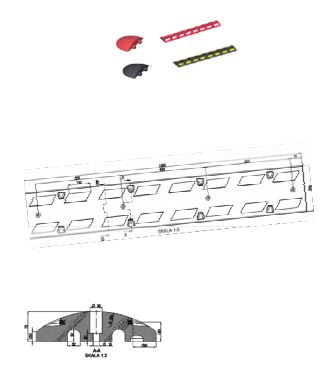 Séparateur de chaussées / ralentisseur en caoutchouc vulcanisé recyclé très résistant - 1800x300x56 - modulable avec double utilisation_1