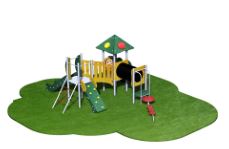 Structure de jeux combinées - 2 tours avec tunnel fruit - Référence FR30901I - Créa Équipements_1
