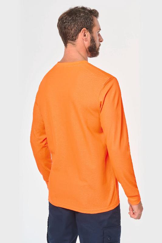 T-shirt unisexe écoresponsable manches longues coton/polyester - WK318 - Normé EPI visibilité améliorée NF EN 17353_1