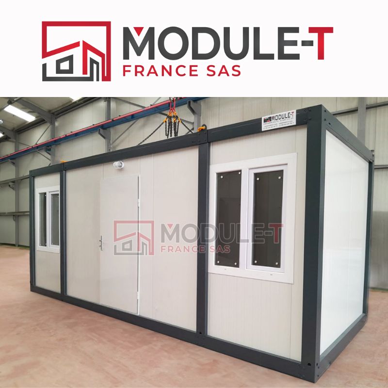 Construction modulaire préfabriquée pour bureau avec sanitaires