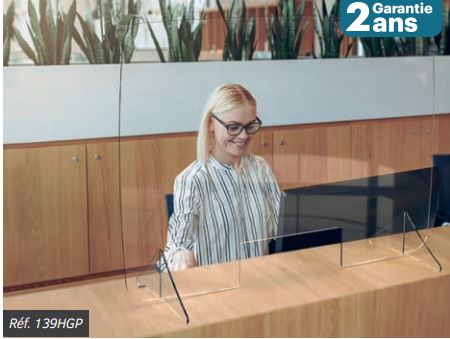 Cloison de protection en plexiglass - mobile VIALUX° - 3 tailles disponibles - PMMA 4mm ou 2mm_1