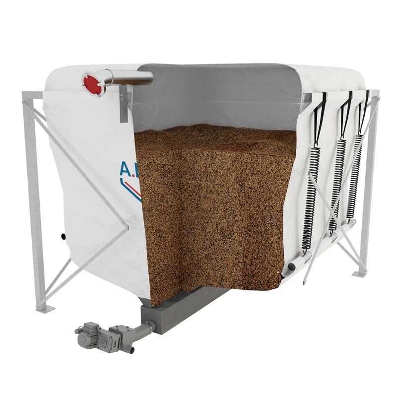 Flexilo ressort - silo pour granulés de bois A.B.S. - capacité de stockage maximale dans un espace réduit_1