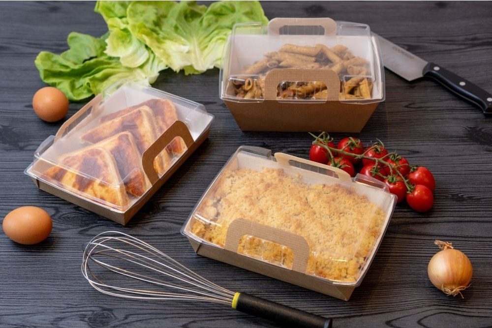 100 paniers chauds S Vision+® en kraft brun - 850 ml - Apte au micro-ondes et congélation_1