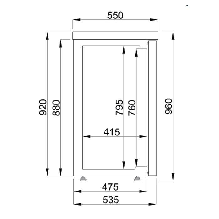 Arrière bar réfrigérée noir 4 portes l2490mm 7489.5280 COMBISTEEL_1
