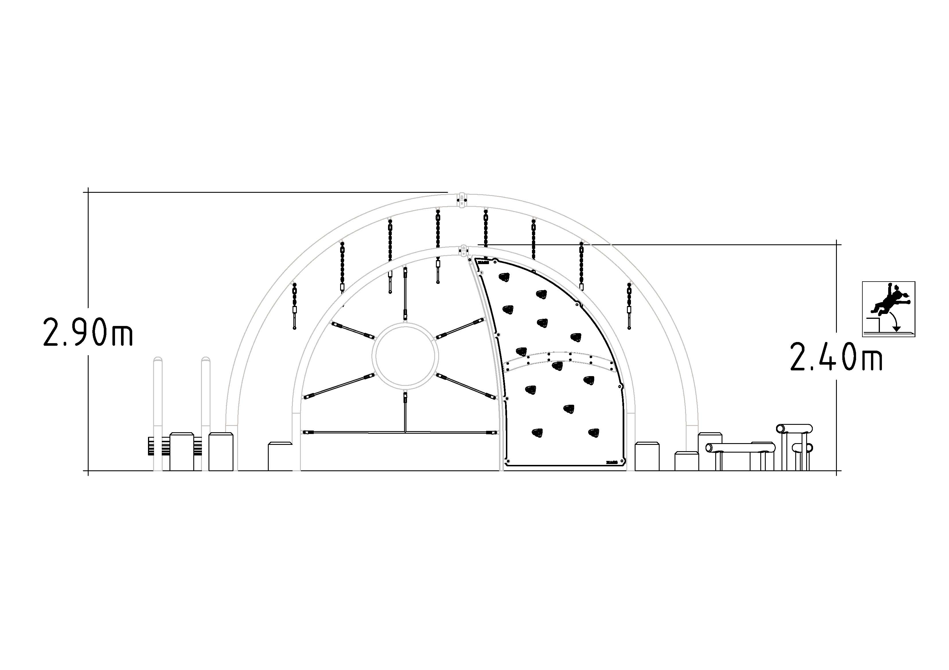 Parcours sportif pour enfants NRG Cairngorms - Réf 8079914 - HAGS - Vert - Scellement béton_1